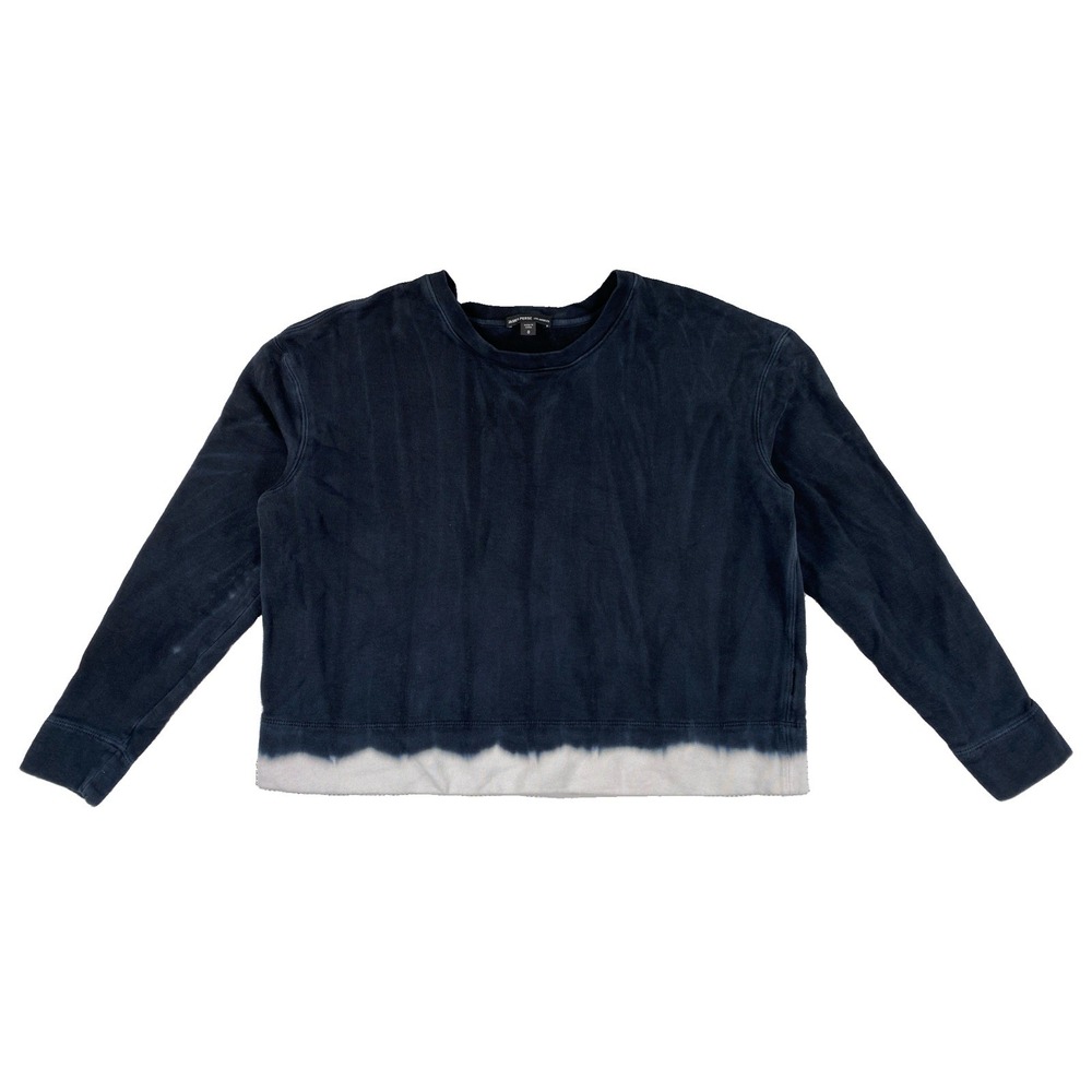 James Perse Vintage French Terry Crewneck Women's Size Blue Dip Dyed